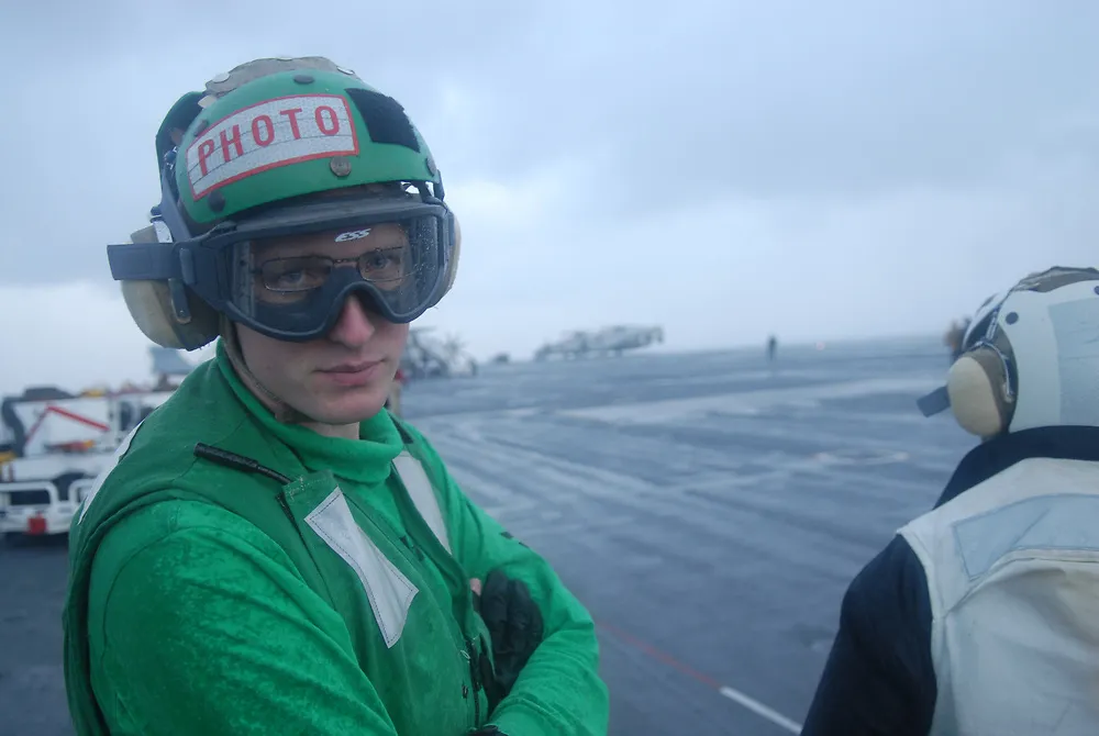 Rainy aircraft carrier